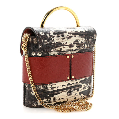 Chloe Calfskin Lizard Embossed Small Aby Lock Sepia Brown 3 of 9