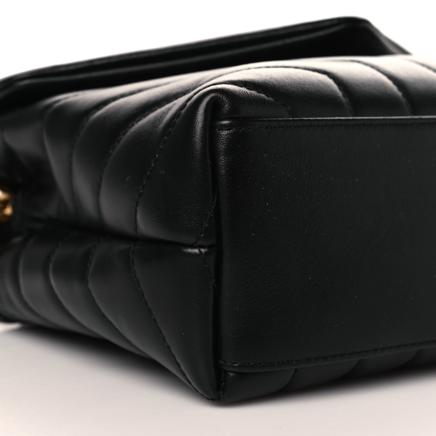 Calfskin Y Quilted Monogram Small Loulou Chain Satchel Black