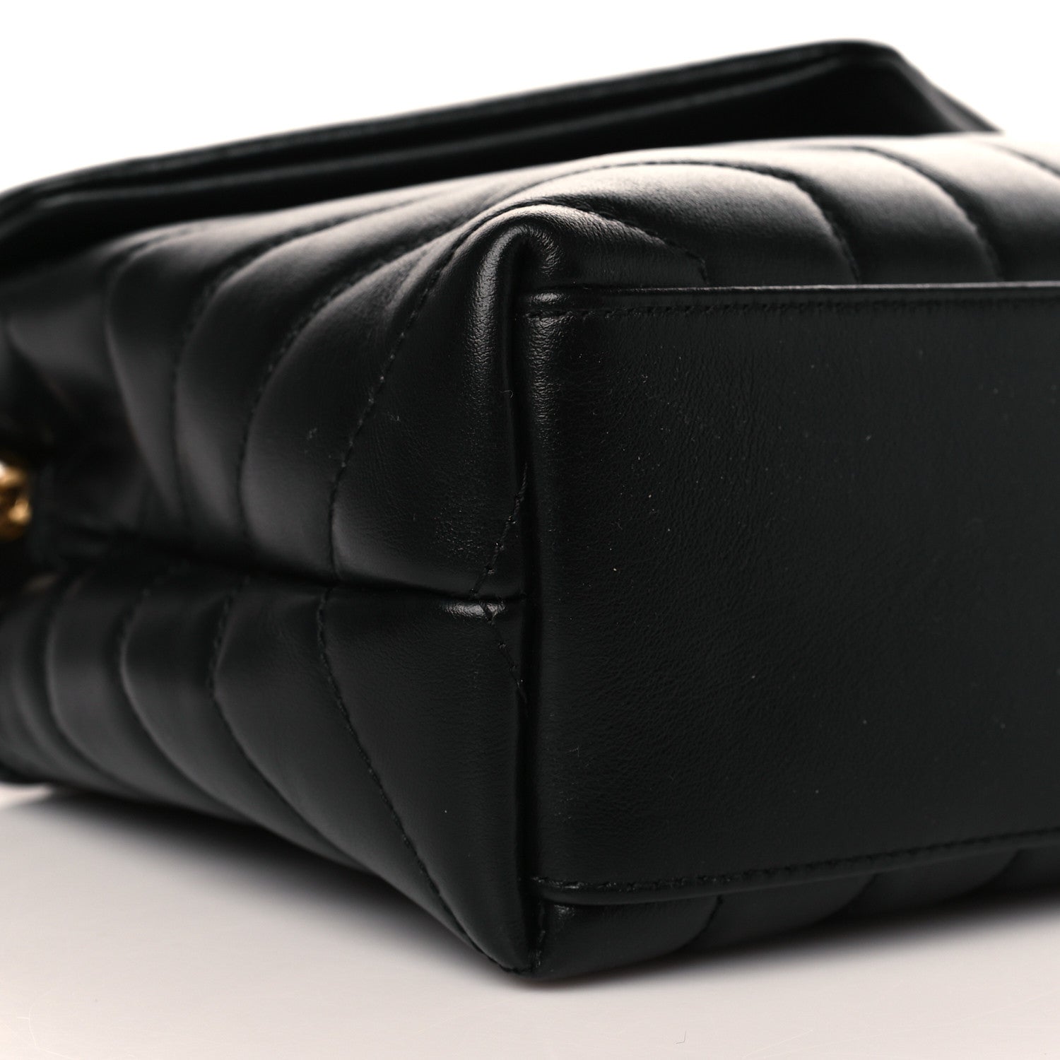 Saint Laurent Calfskin Y Quilted Monogram Small Loulou Chain Satchel Black 9 of 10