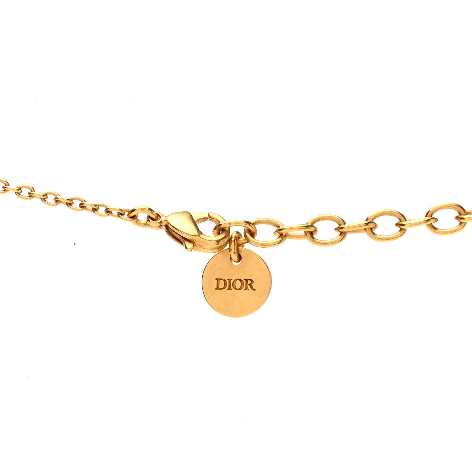 Christian Dior Metal CD Logo Necklace Gold 5 of 5