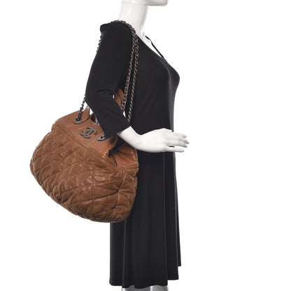 Chanel Iridescent Calfskin Quilted Large In The Mix Tote Light Brown 3 of 16