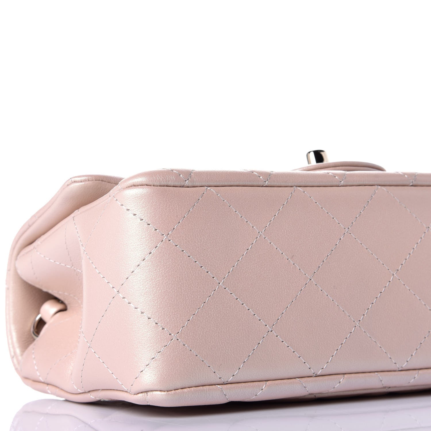 Chanel Iridescent Calfskin Quilted Mini Rectangular Flap Beige 8 of 10