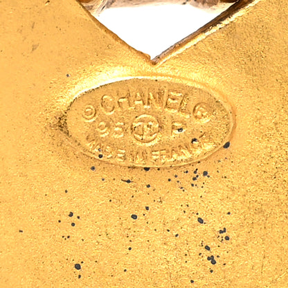 Chanel Metal CC Heart Drop Clip On Earrings Gold 4 of 4