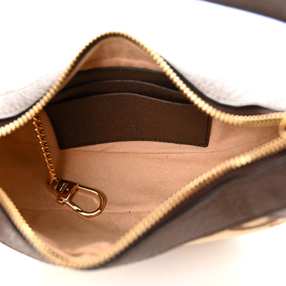 Gucci Monogram Jumbo GG Textured Dollar Calfskin Web Mini Ophidia Half Moon Hobo Camel Ebony New Acero 4 of 10
