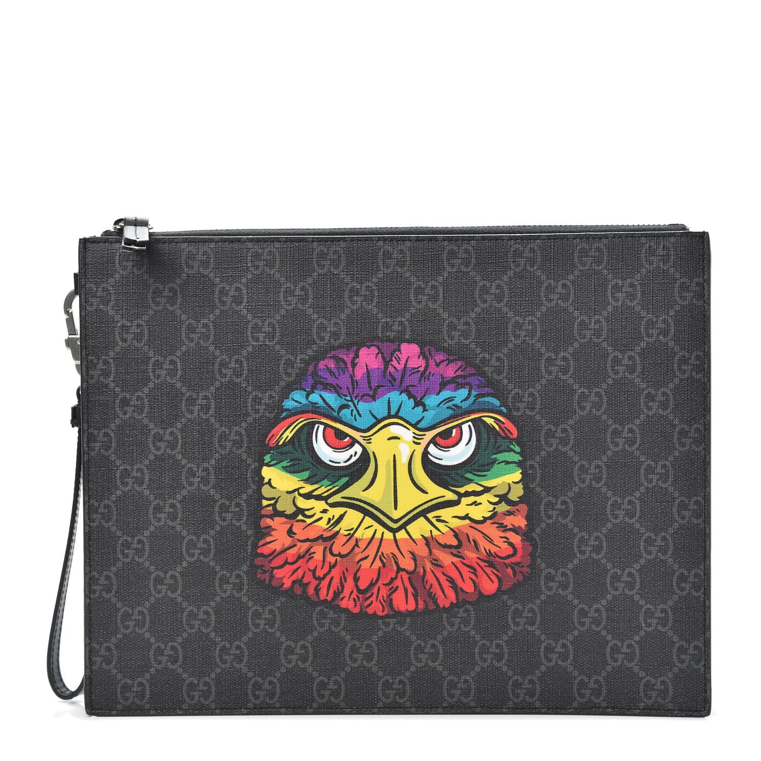 Gucci GG Supreme Monogram Rainbow Eagle Documents Holder Black Grey Multicolor 1 of 10