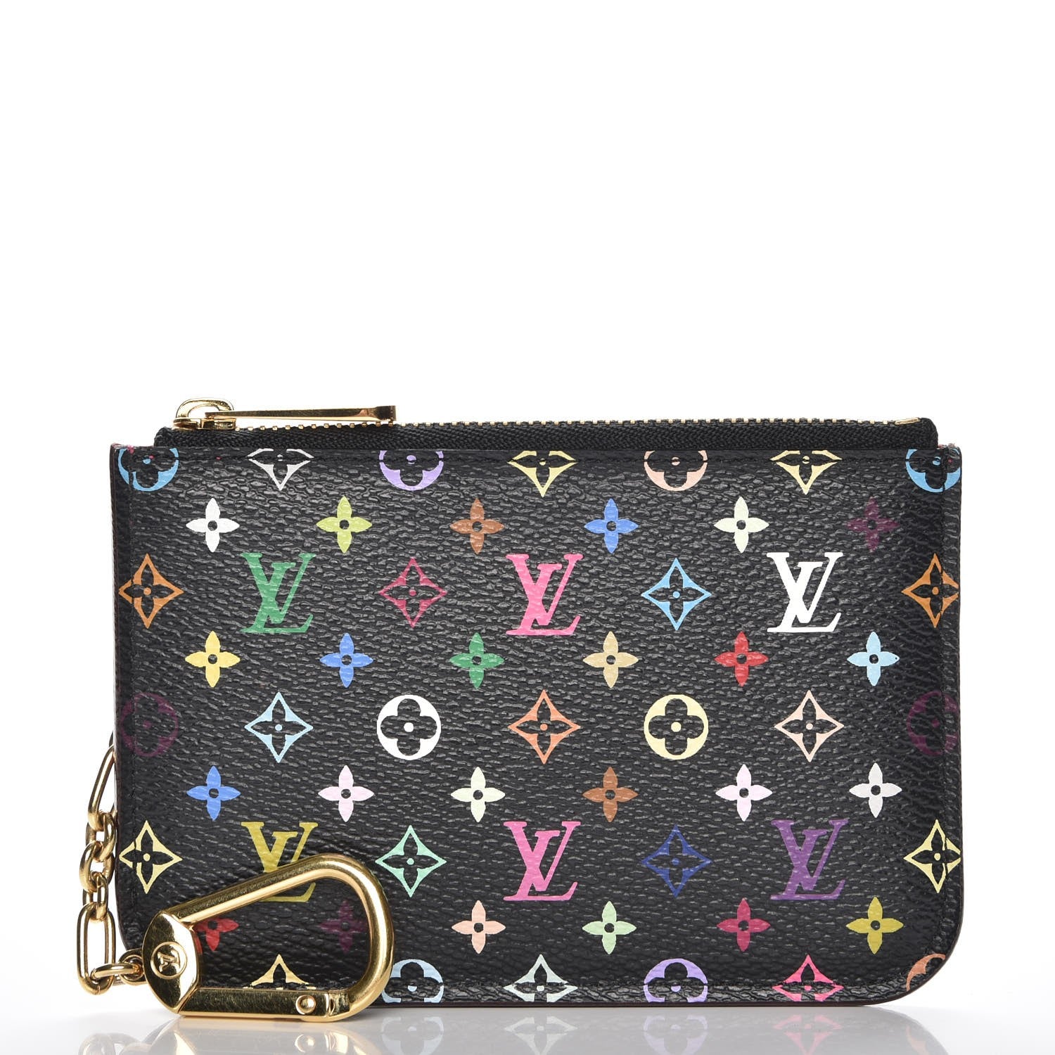 Louis Vuitton Monogram Multicolor Key Pouch Black Grenade 1 of 8