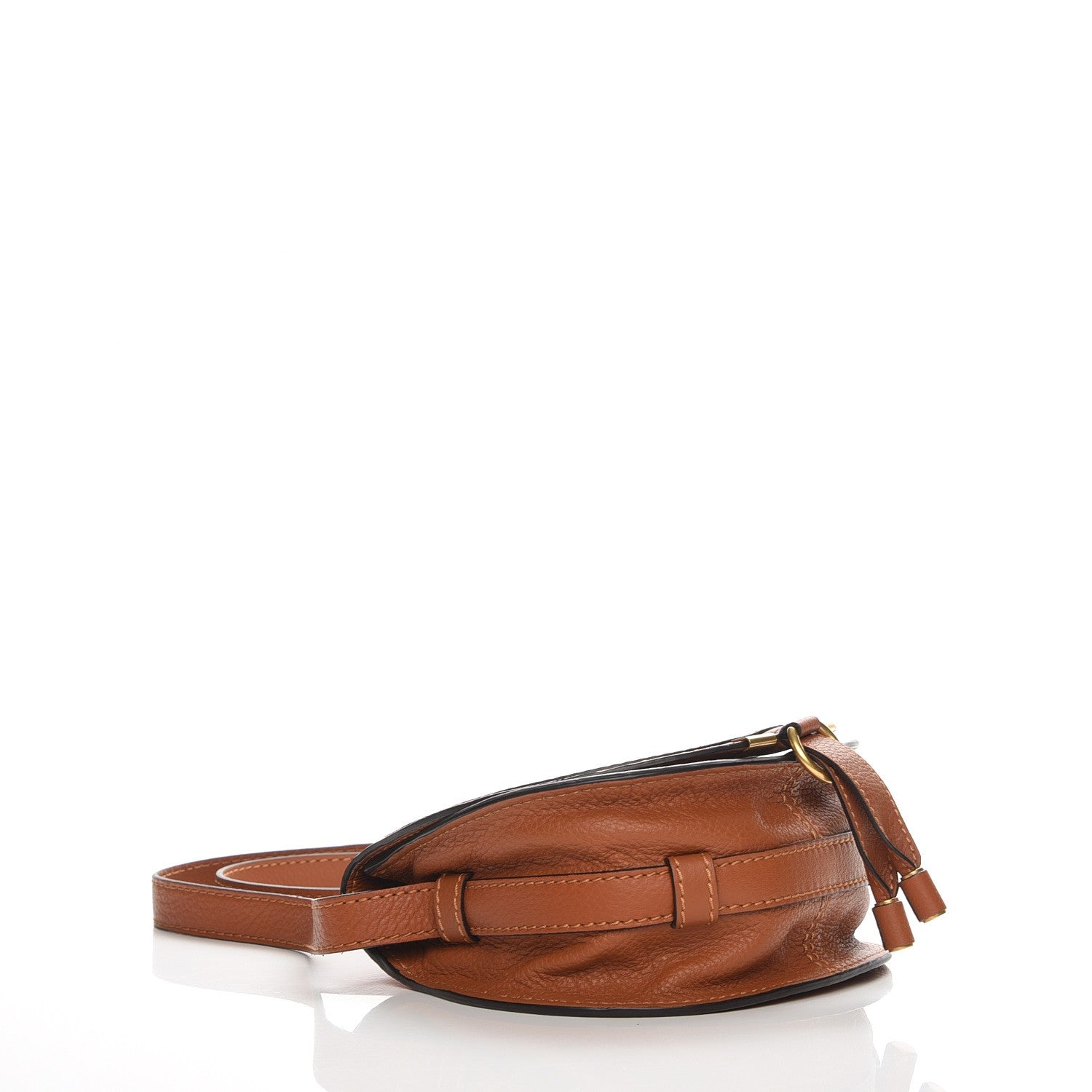 Chloe Calfskin Mini Marcie Round Crossbody Bag Tan 4 of 7