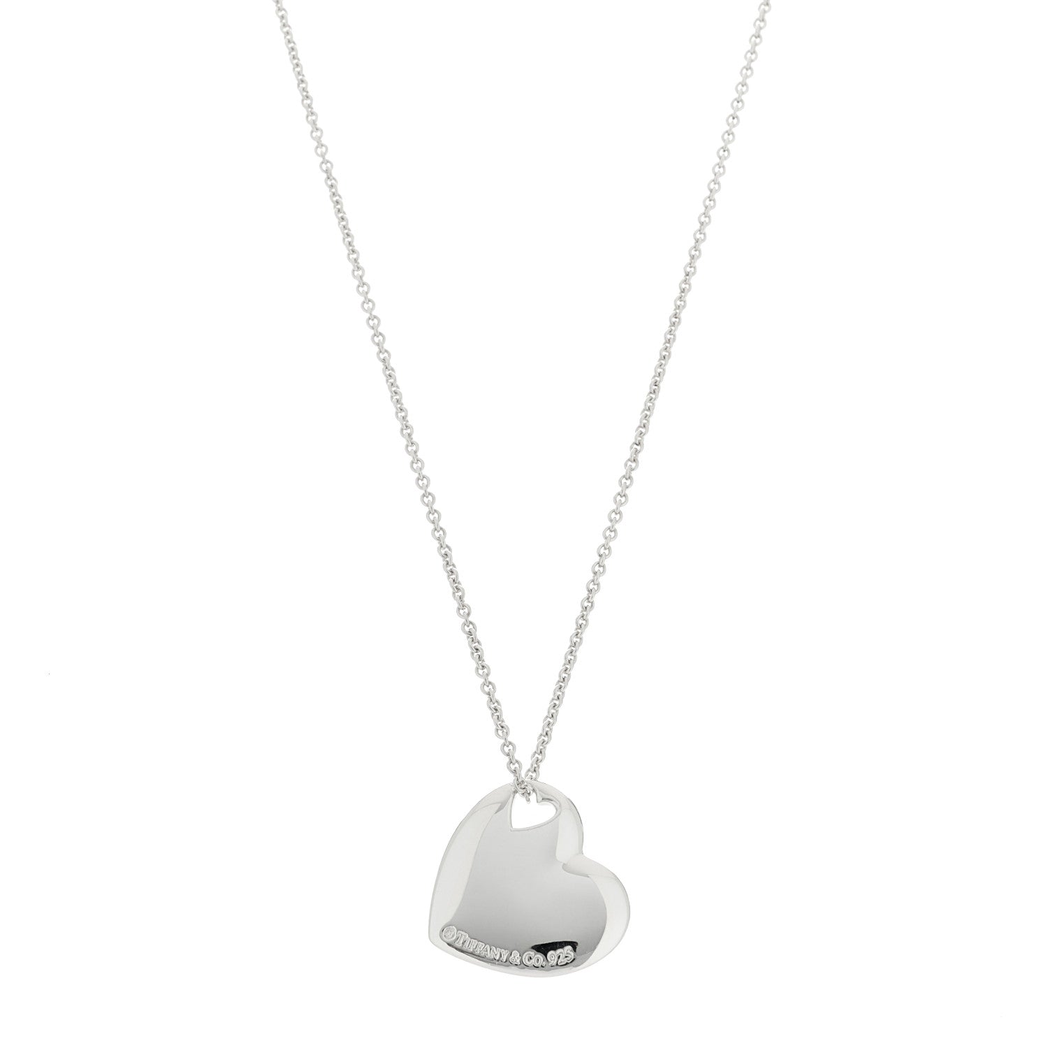 Tiffany Sterling Silver Puffed Heart Pendant Necklace 1 of 6