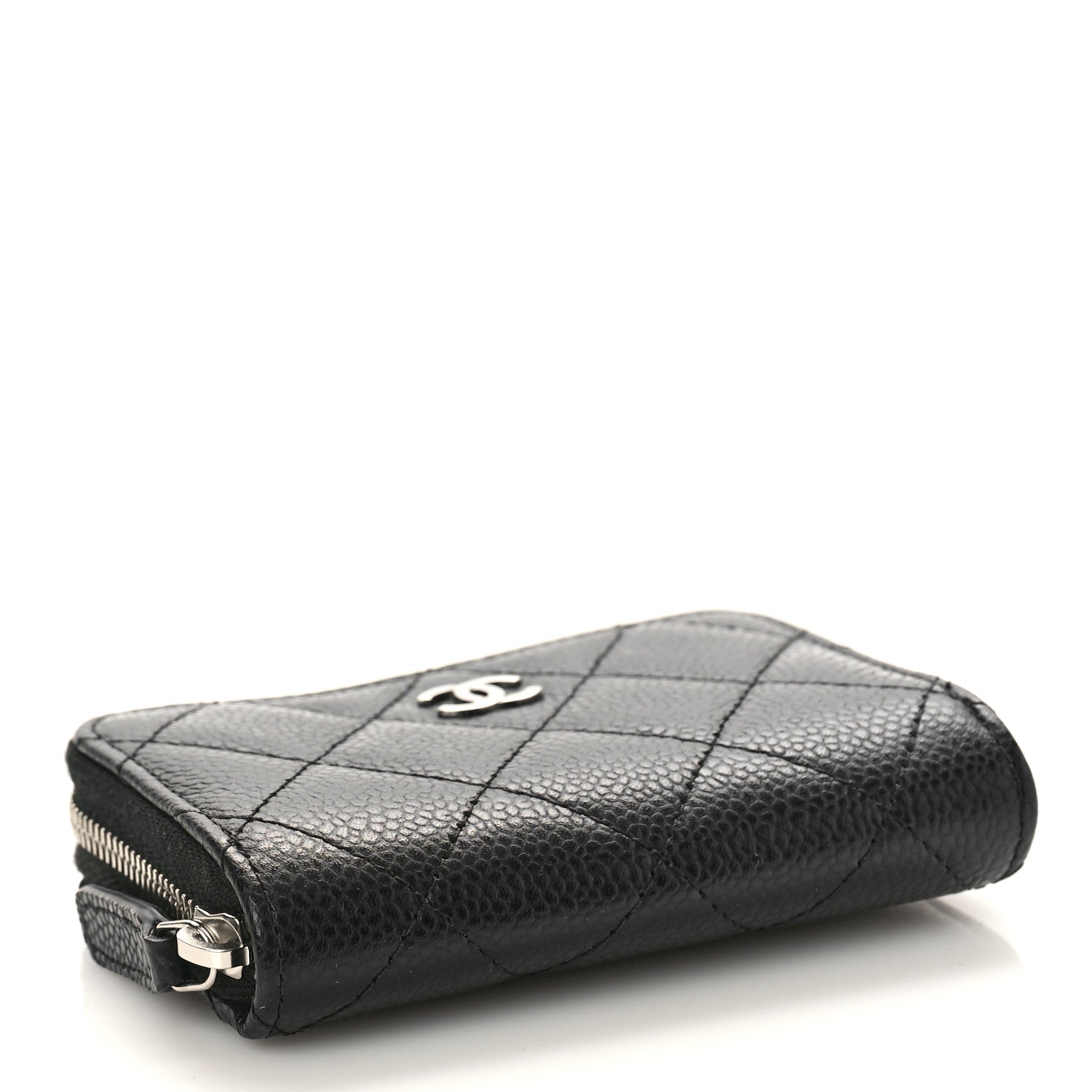 Chanel Caviar Quilted Zip Coin Purse Black 4 of 9