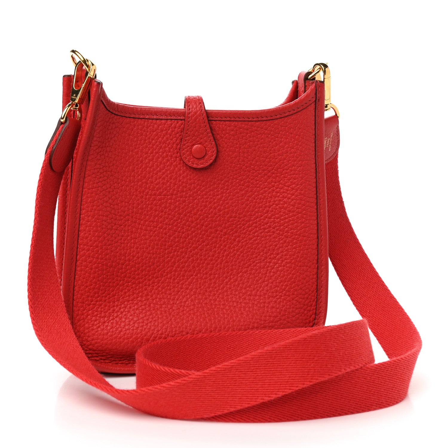 Hermes Taurillon Clemence Evelyne TPM Rouge De Coeur 3 of 9
