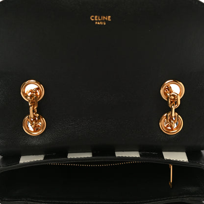 Celine Shiny Calfskin Stripes Small C Bag Black 10 of 10