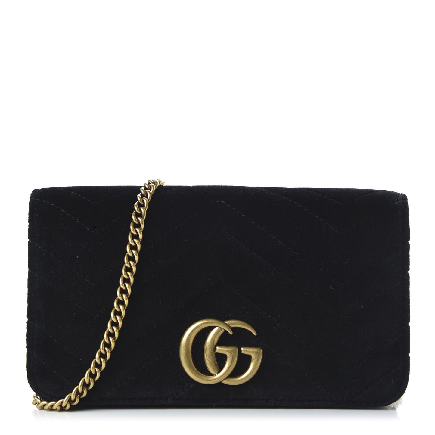 Velvet Matelasse GG Marmont Mini Bag Black