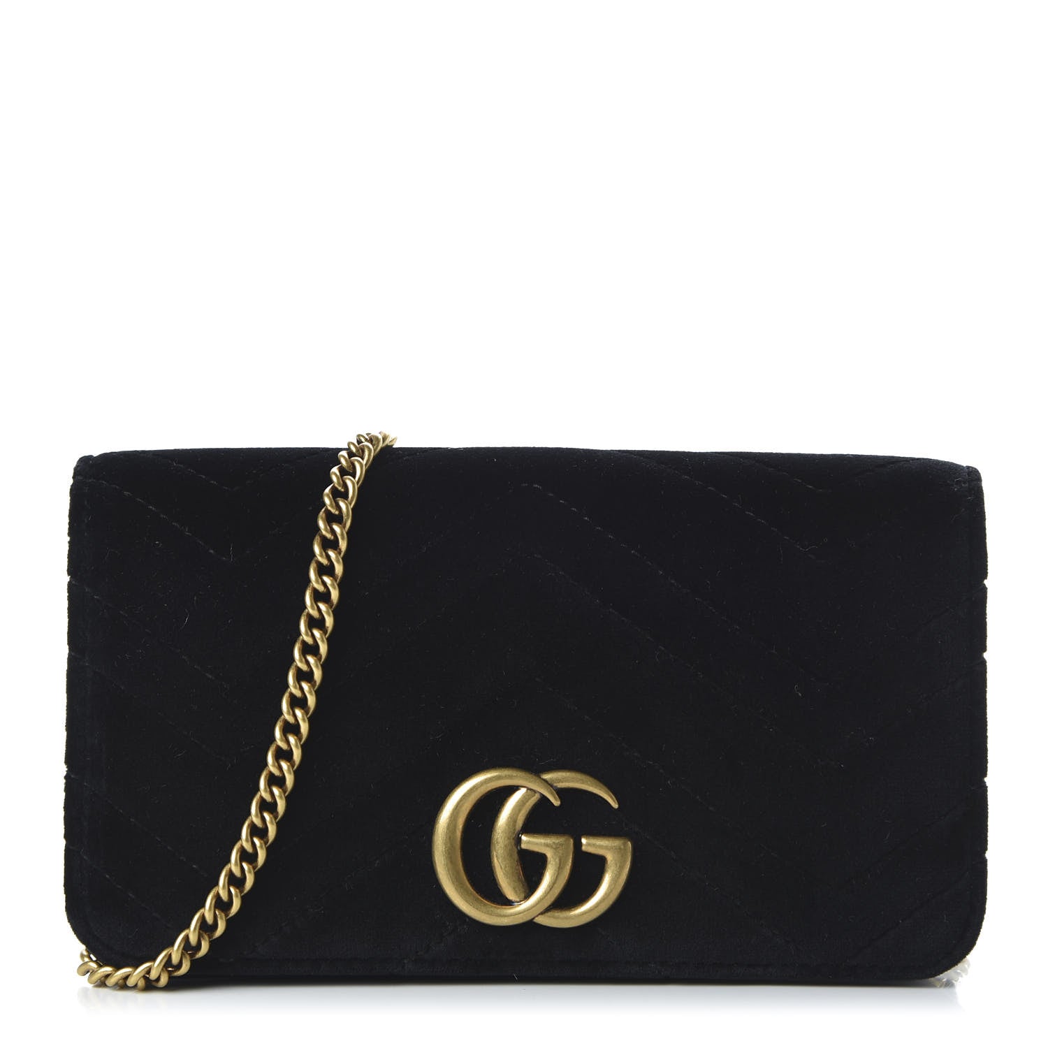 Gucci Velvet Matelasse GG Marmont Mini Bag Black 1 of 10