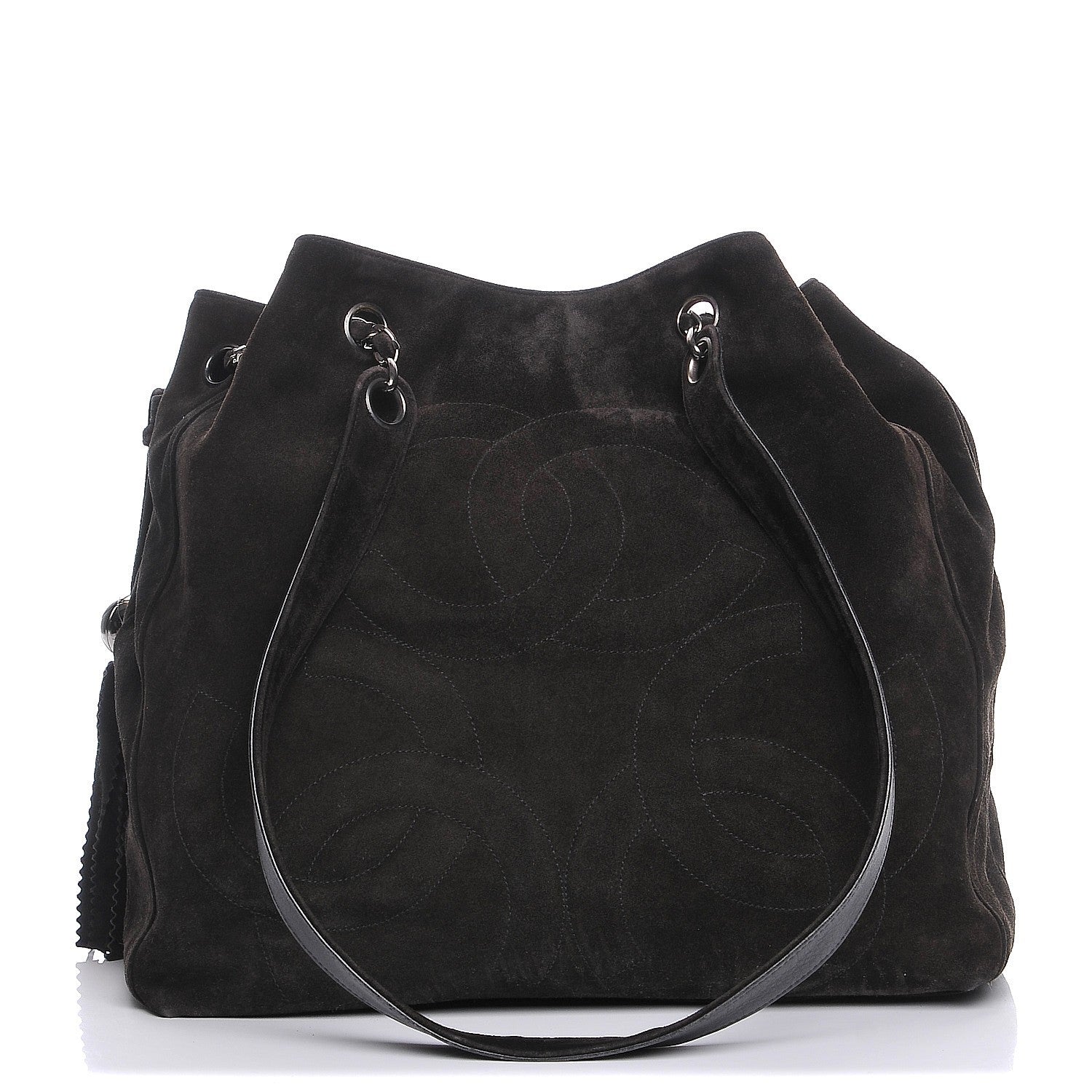 Chanel Suede CC Tassel Shoulder Bag Black 1 of 10