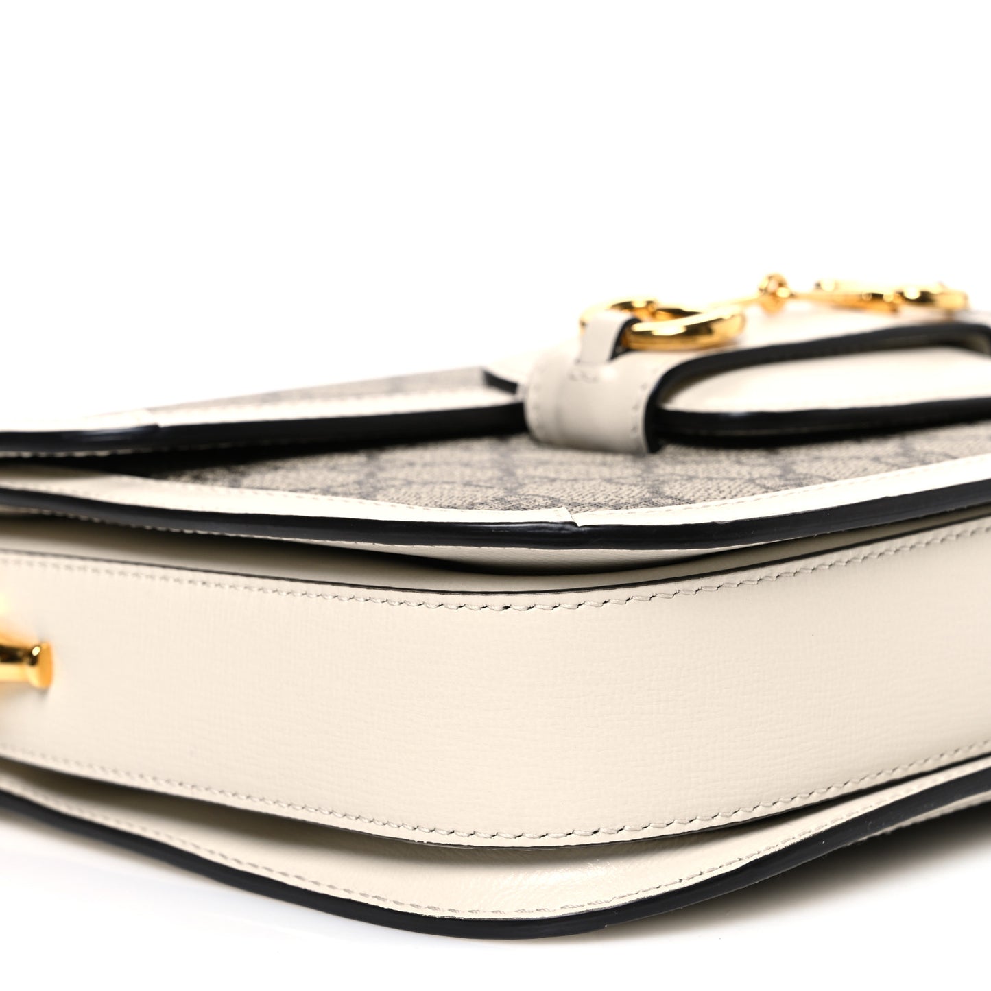 GG Supreme Monogram Horsebit 1955 Shoulder Bag Beige Mystic White