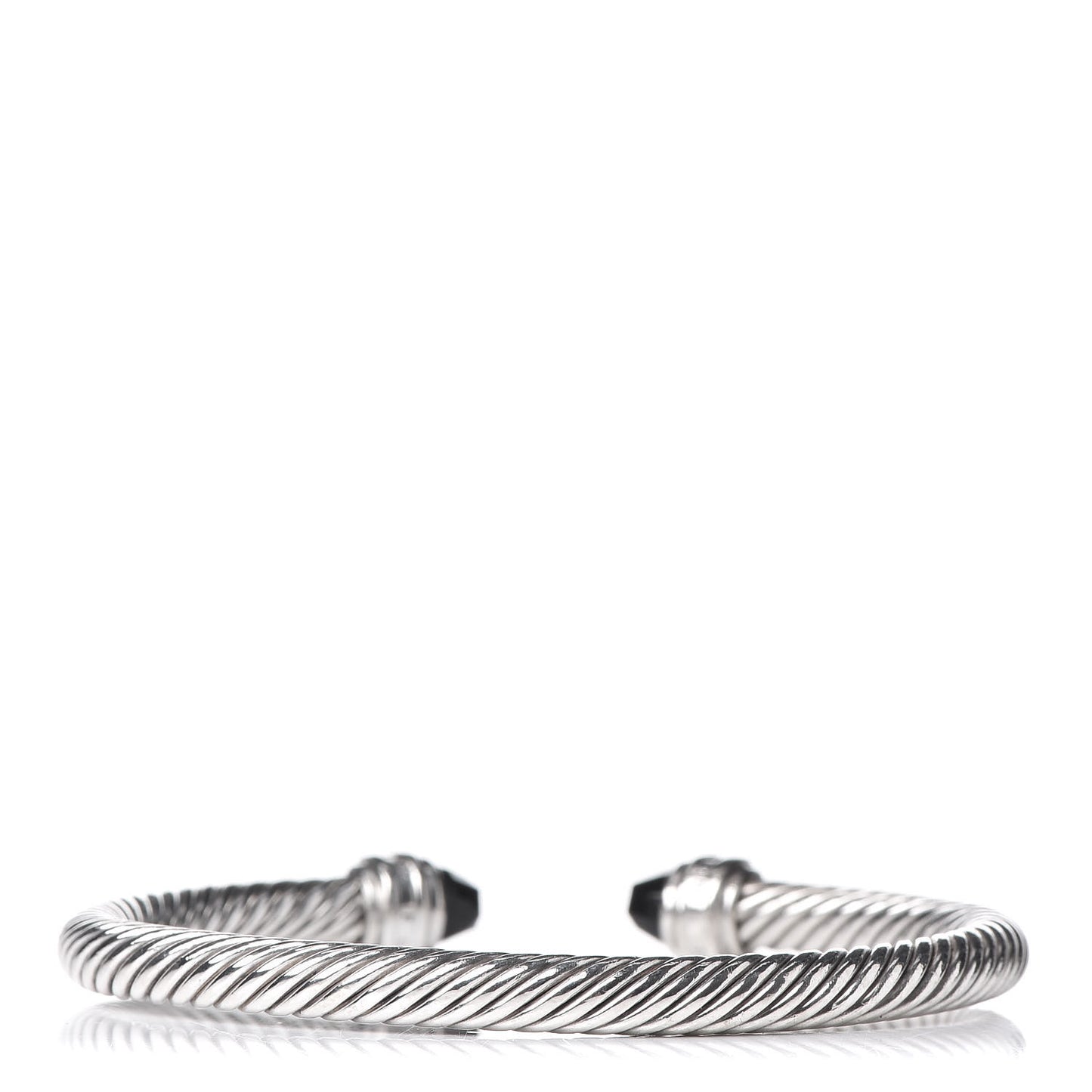 Sterling Silver Diamond Black Onyx 5mm Cable Classics Princess Bracelet