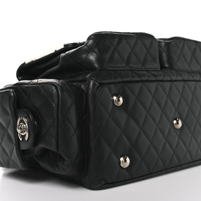 Chanel Calfskin Quilted Large Cambon Multipocket Reporter Black White 9 of 15