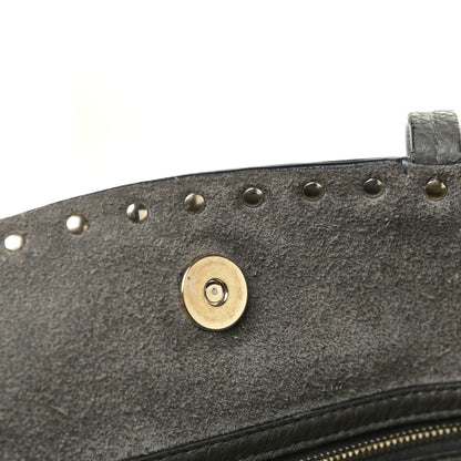 Valentino Garavani Grained Calfskin Rockstud Shoulder Tote Graphite 12 of 16