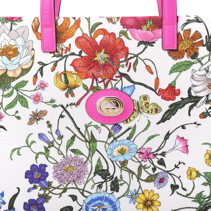 Gucci Canvas Large Flora Tote Pink Multicolor Fuchsia 10 of 10