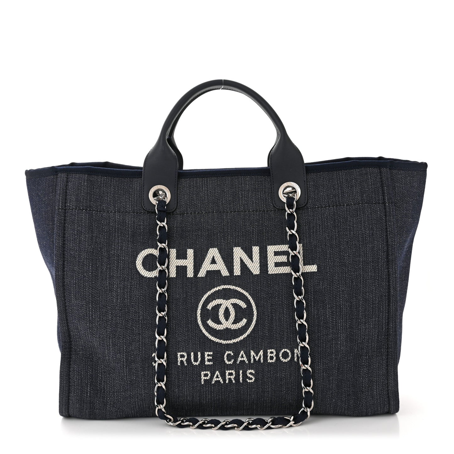 Denim Large Deauville Tote Dark Blue