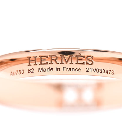 Hermes 18K Rose Gold Diamond Ever Herakles Wedding Band Ring 62 10 4 of 5