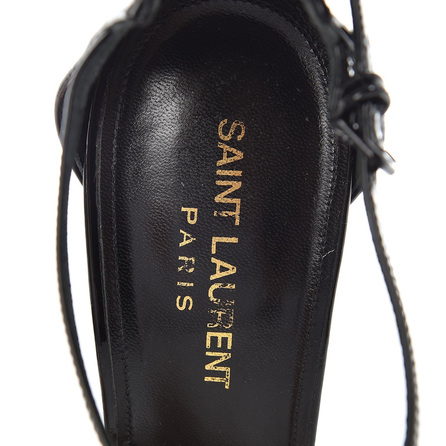 Saint Laurent Patent Calfskin Opyum Sandals 38 Black 8 of 9