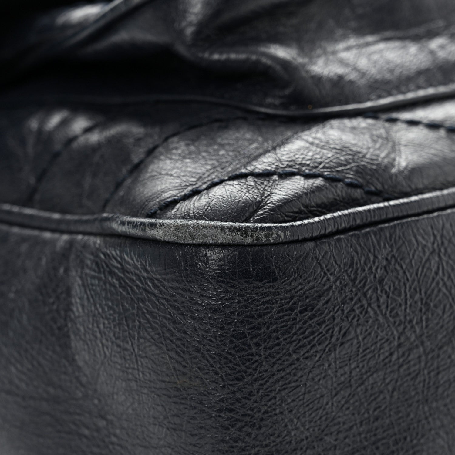 Saint Laurent Crinkled Calfskin Matelasse Monogram Large Niki Chain Satchel Deep Marine 11 of 16