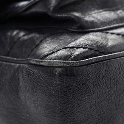Saint Laurent Crinkled Calfskin Matelasse Monogram Large Niki Chain Satchel Deep Marine 11 of 16
