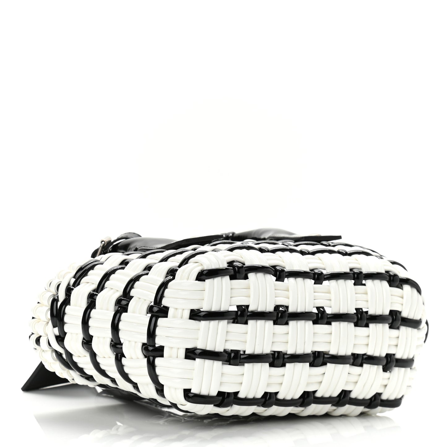Faux Calfskin XXS Bistro Basket Black White