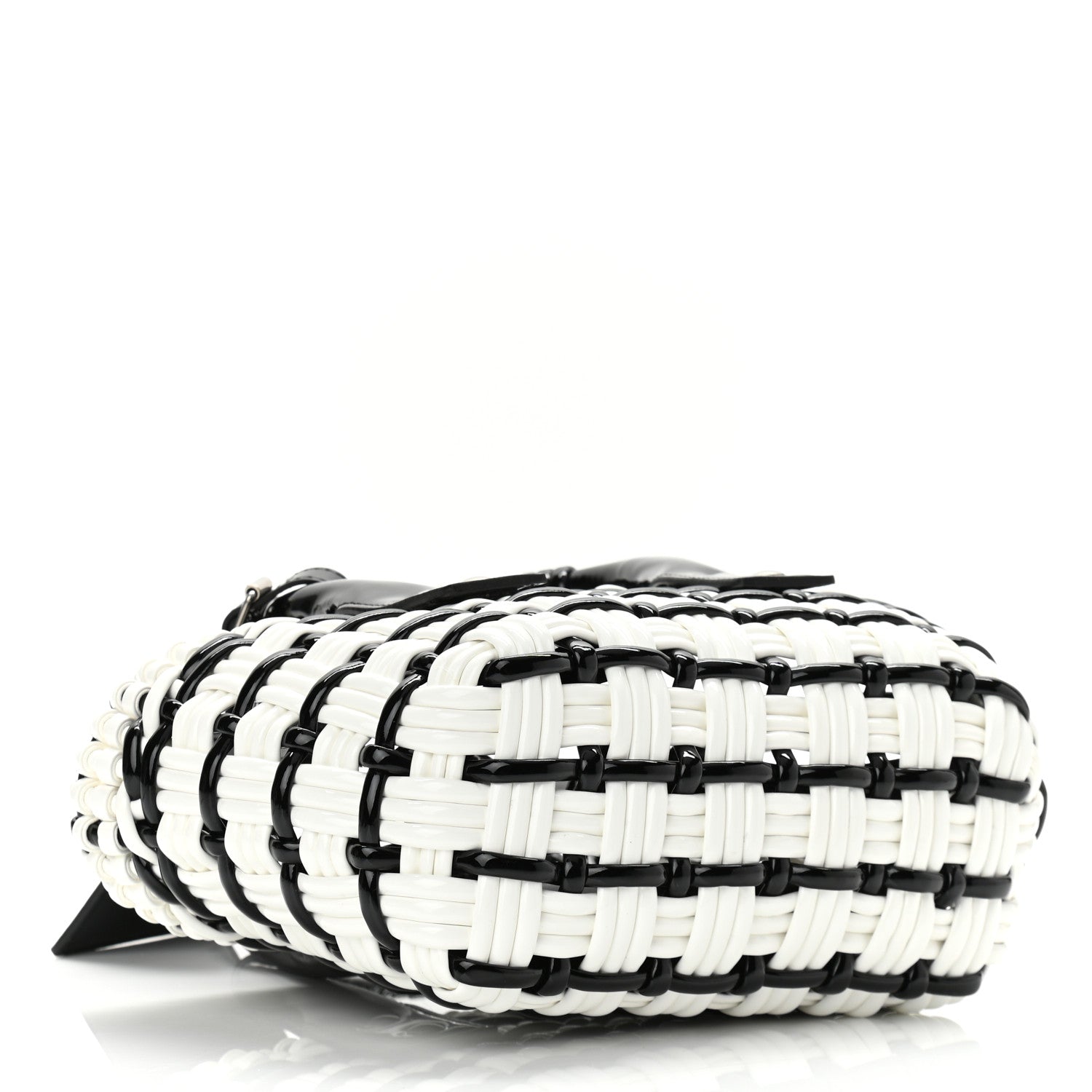 Balenciaga Faux Calfskin XXS Bistro Basket Black White 4 of 9