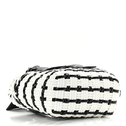 Balenciaga Faux Calfskin XXS Bistro Basket Black White 4 of 9