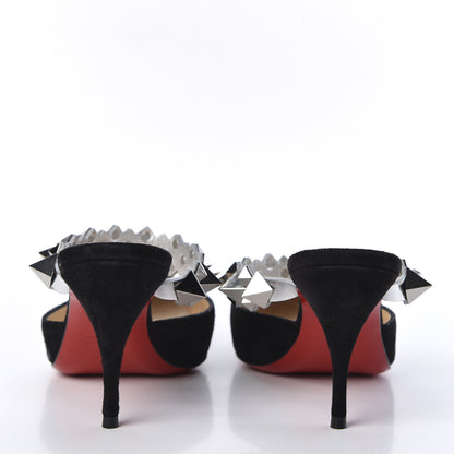 Christian Louboutin Veau Velours Specchio Planet Choc 80 Mule 35.5 Black 6 of 9