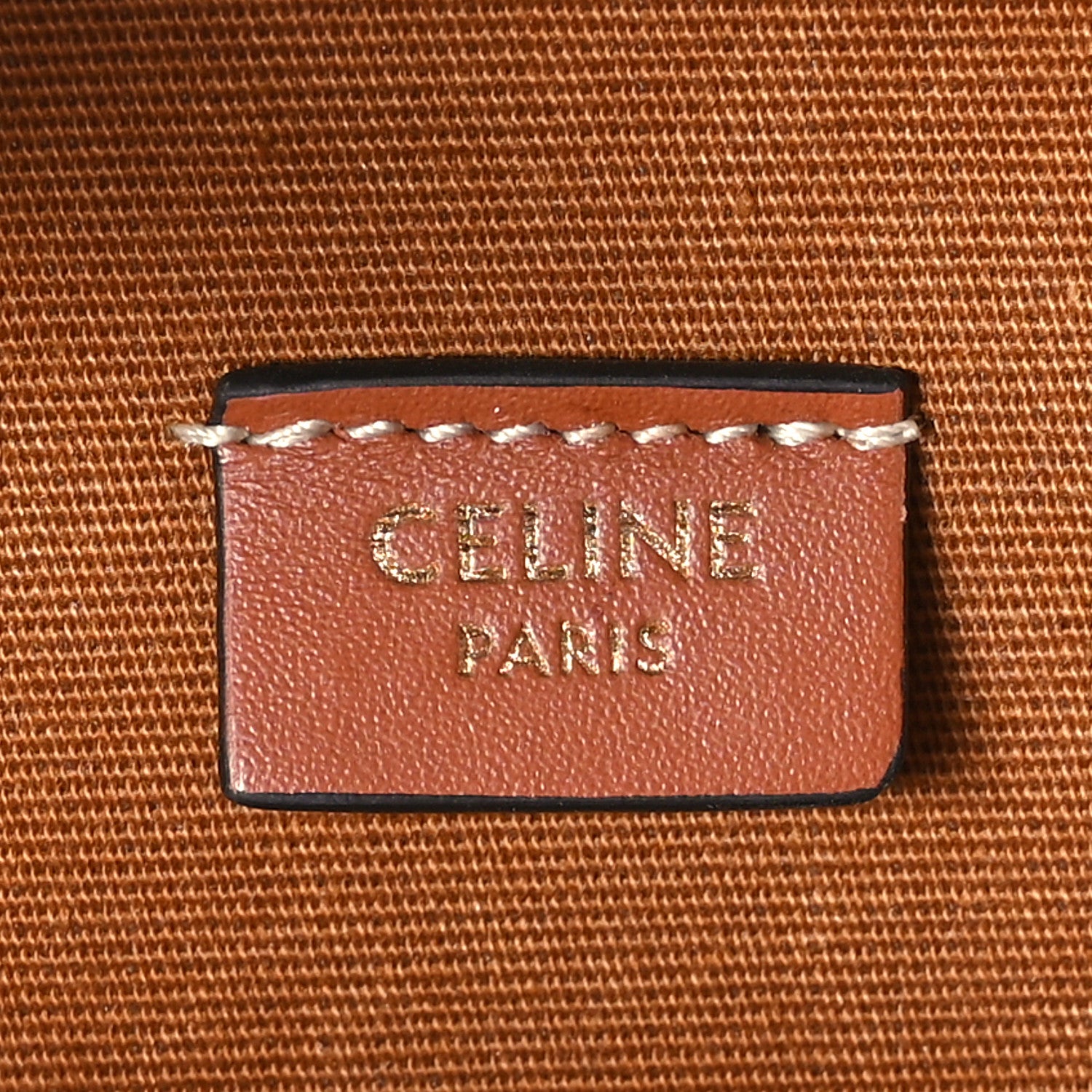 Celine Calfskin Triomphe Canvas Half Moon Case Tan 6 of 11