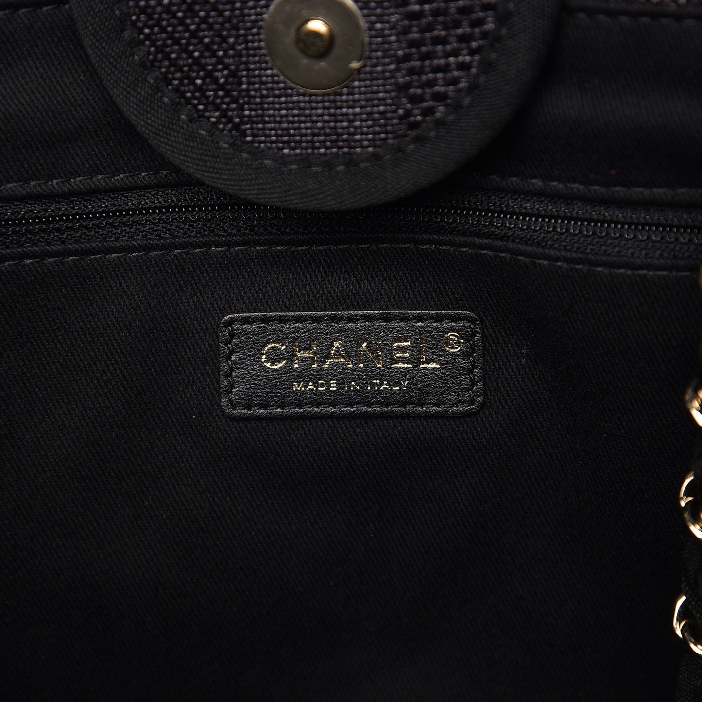 Straw Raffia Calfskin Striped Large Deauville Tote Black