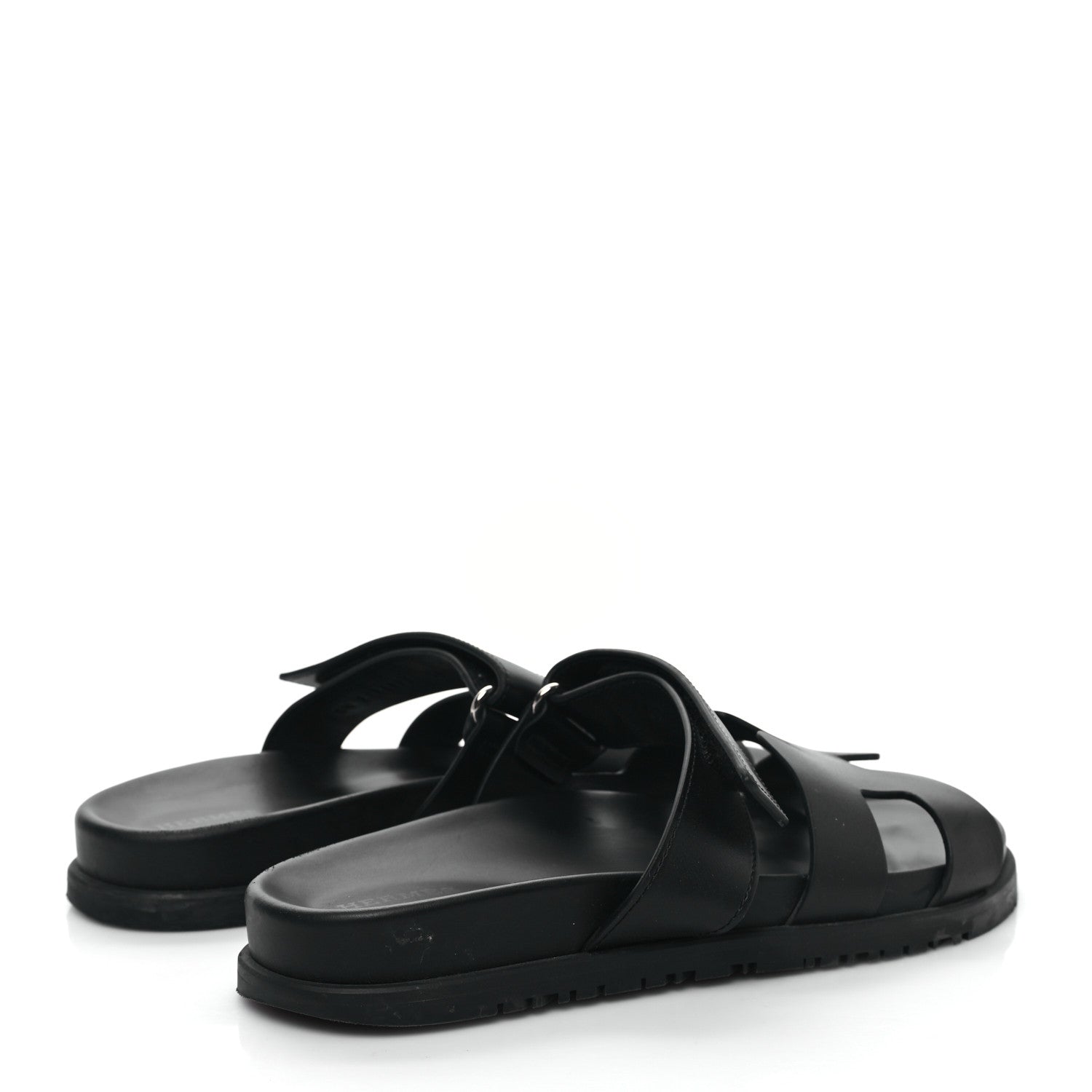 Hermes Calfskin Womens Chypre Sandals 38 Black 5 of 9
