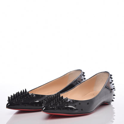 Christian Louboutin Patent Goldoflat Spikes Flats 35.5 Black 3 of 12