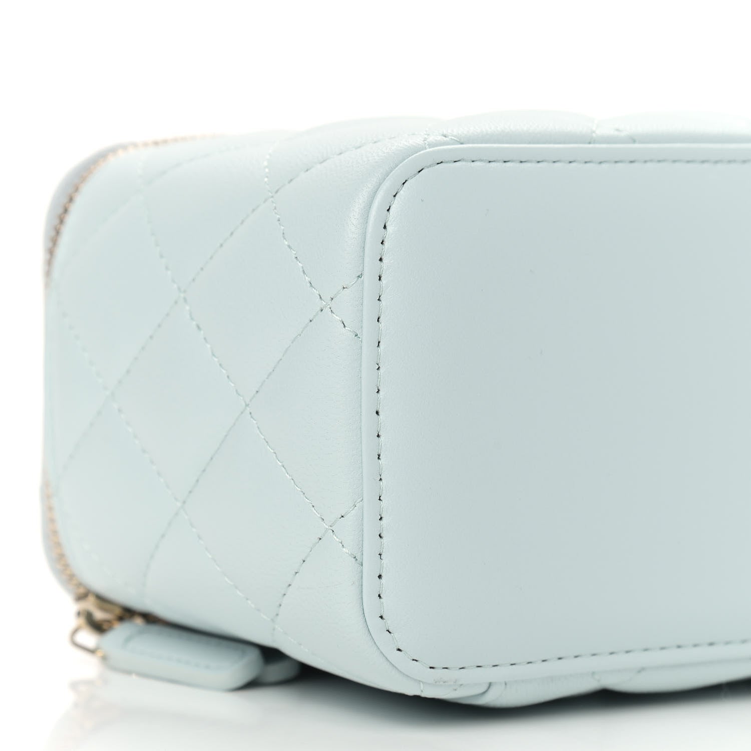 Chanel Lambskin Quilted Small Top Handle Vanity Case With Chain Light Blue 8 of 9