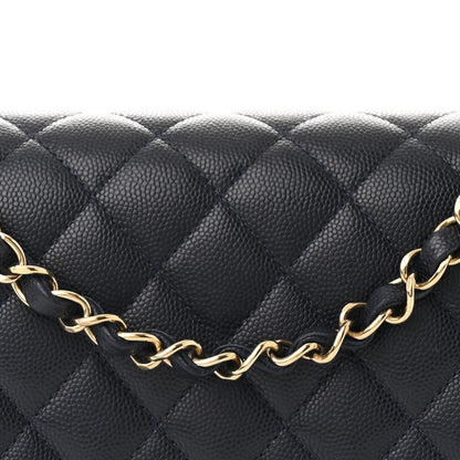 Chanel Caviar Quilted Medium Double Flap Navy 8 of 10