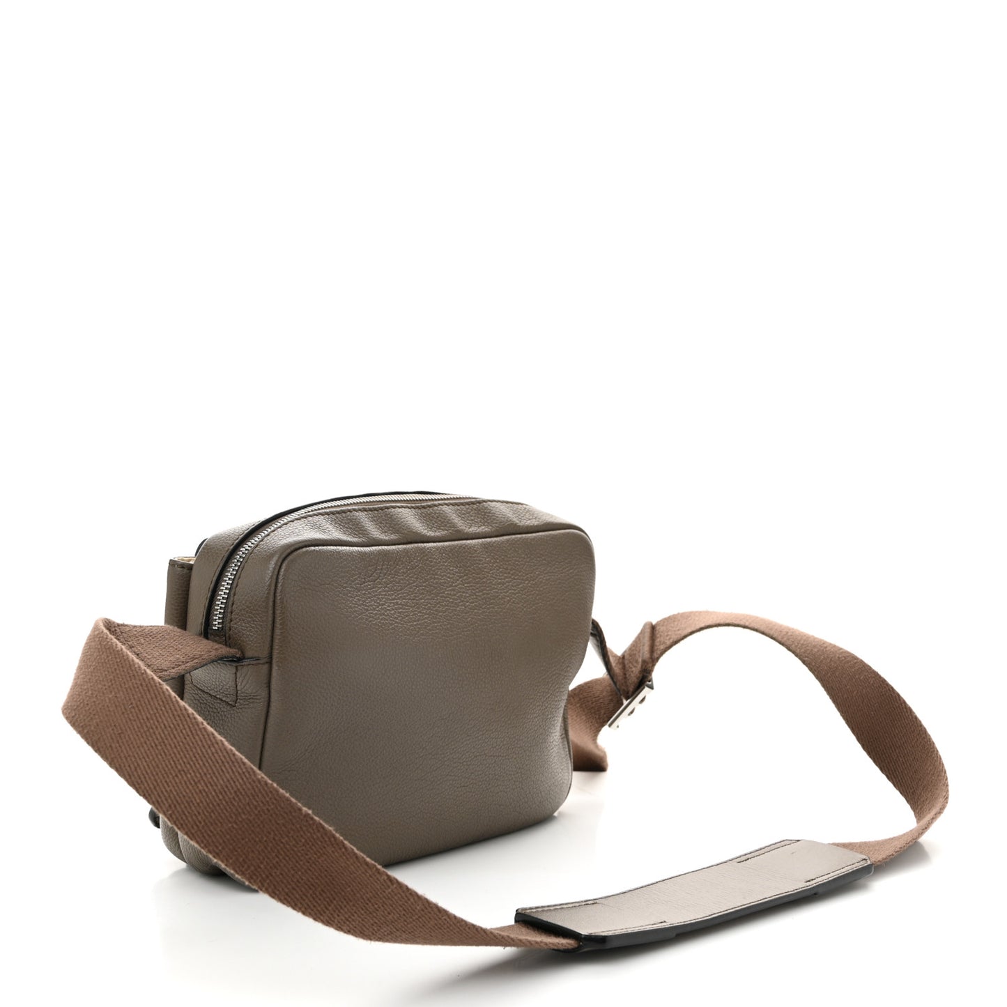Soft Grained Calfskin Military Messenger Bag Brown
