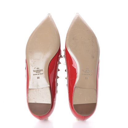 Valentino Garavani Patent Nappa Rockstud Ballerina Flats 38 Rosso Valentino Poudre 7 of 7