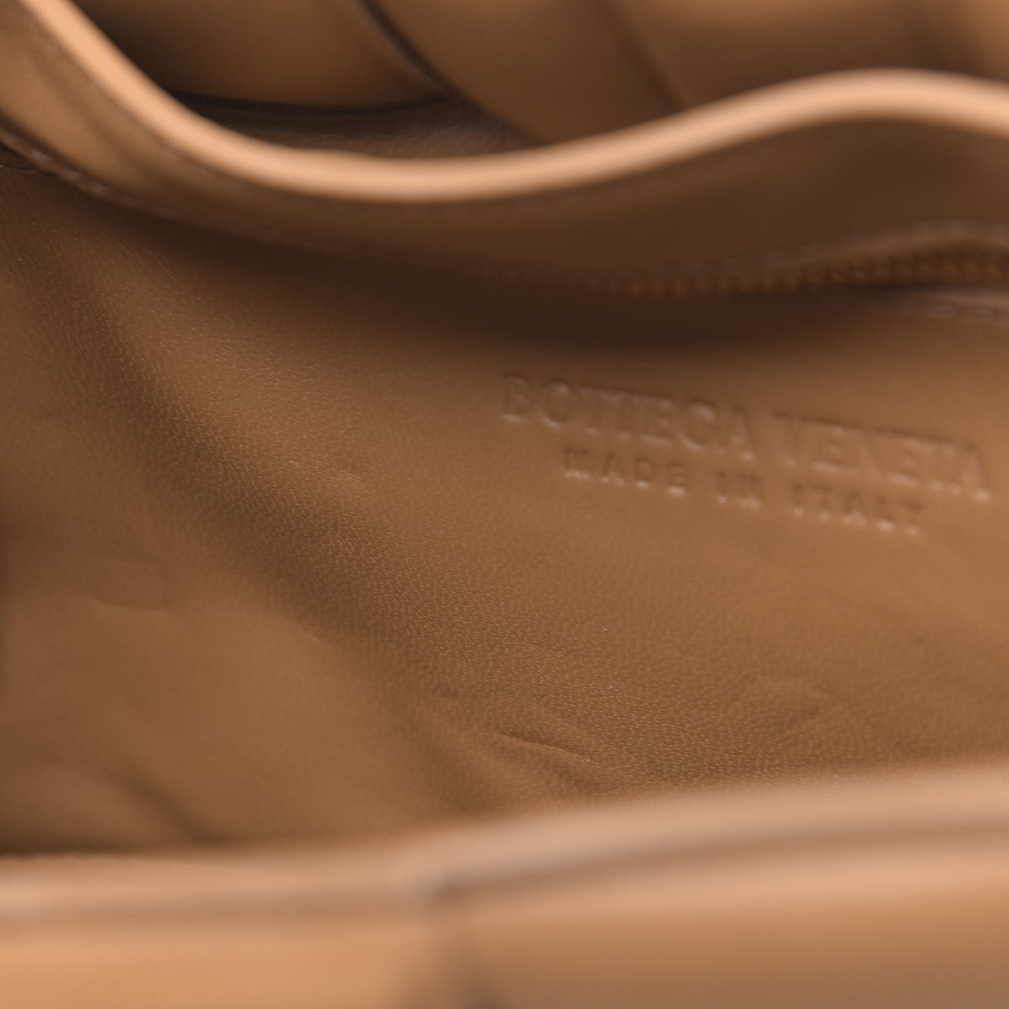 Nappa Maxi Intreccio Padded Cassette Crossbody Bag Caramel