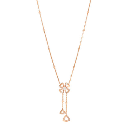 Bulgari 18K Rose Gold Diamond Fiorever Drop Necklace 1 of 5