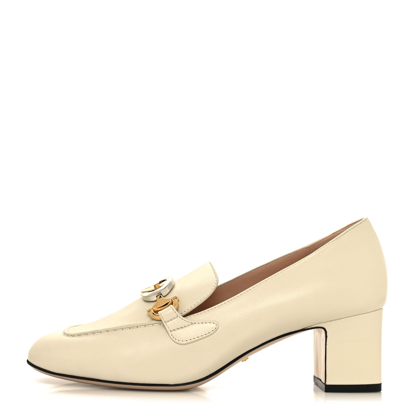 Malaga Kid Zumi Mid Heel Loafers 39 Vintage White