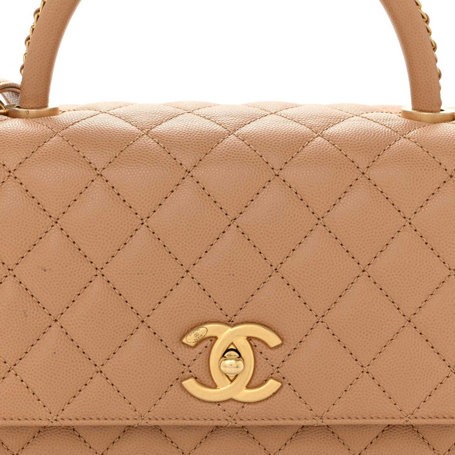 Chanel Caviar Quilted Small Coco Chain Handle Flap Brown 8 of 16