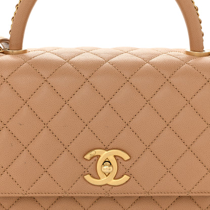 Chanel Caviar Quilted Small Coco Chain Handle Flap Brown 8 of 16