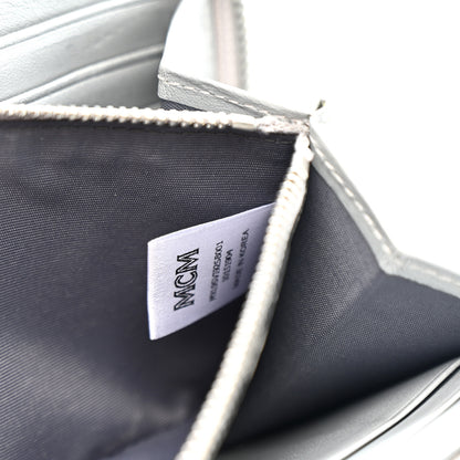 MCM Metallic Visetos Large Zip Around Wallet Silver 7 of 11