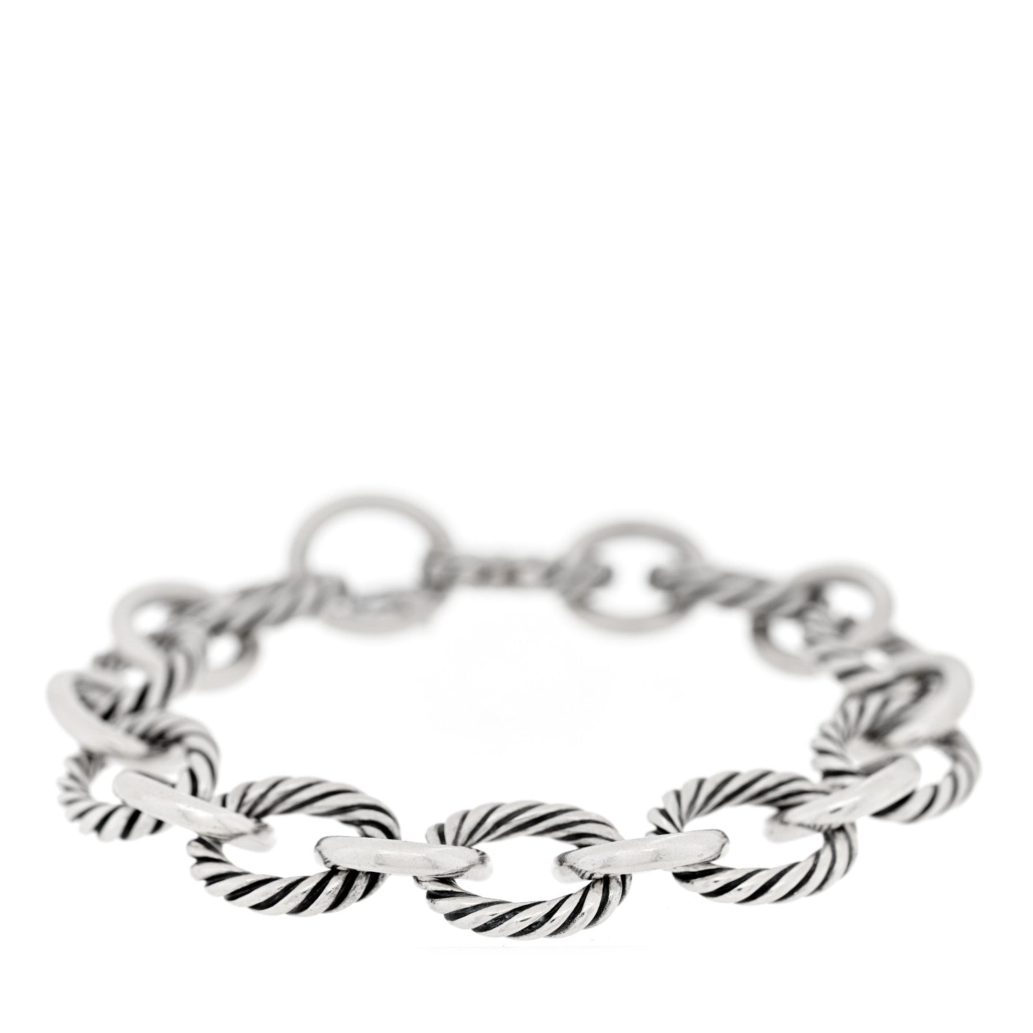 David Yurman Sterling Silver 12mm Large Oval Link Bracelet 1 of 3