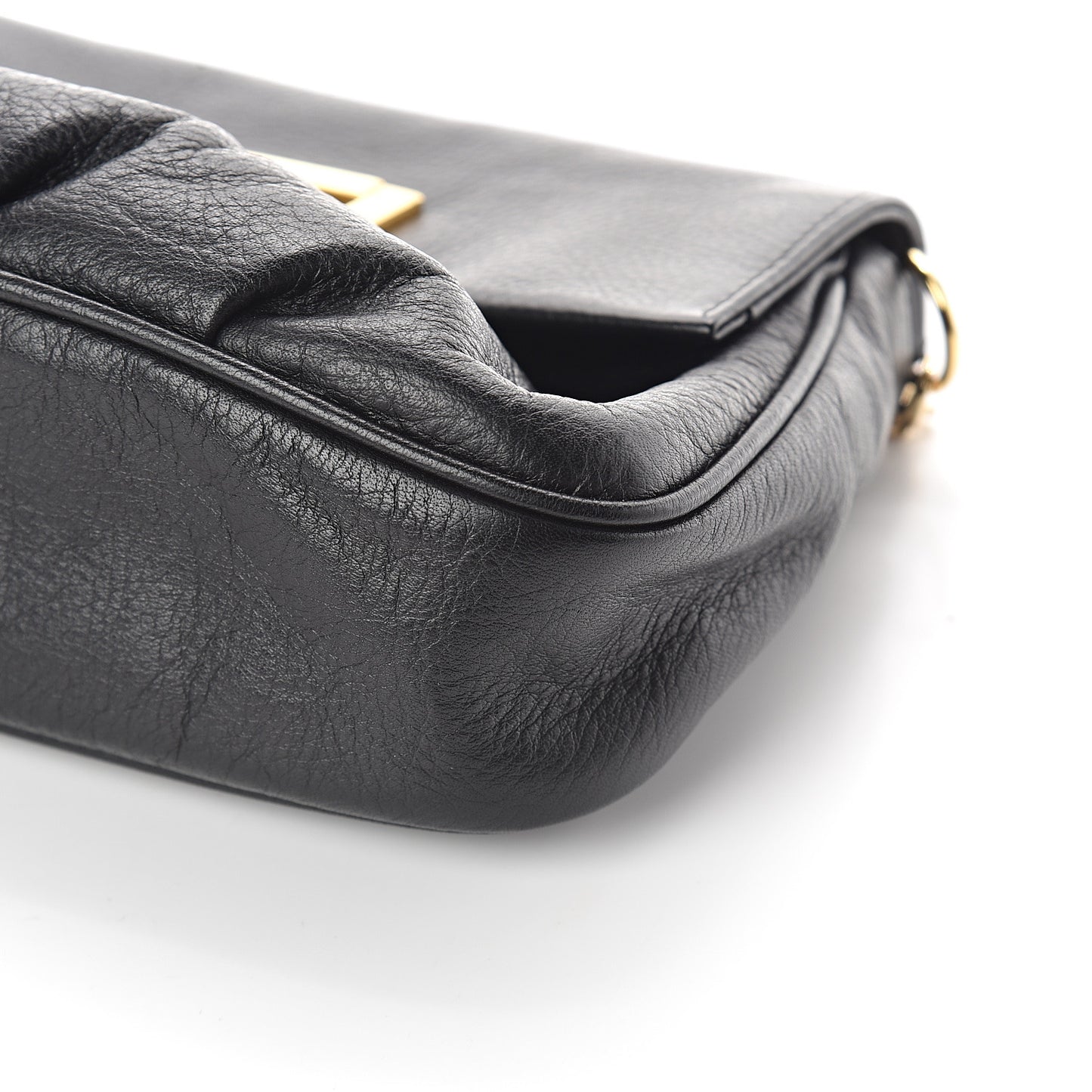 Vitello Flamingo Fendista Pouchette Crossbody Black