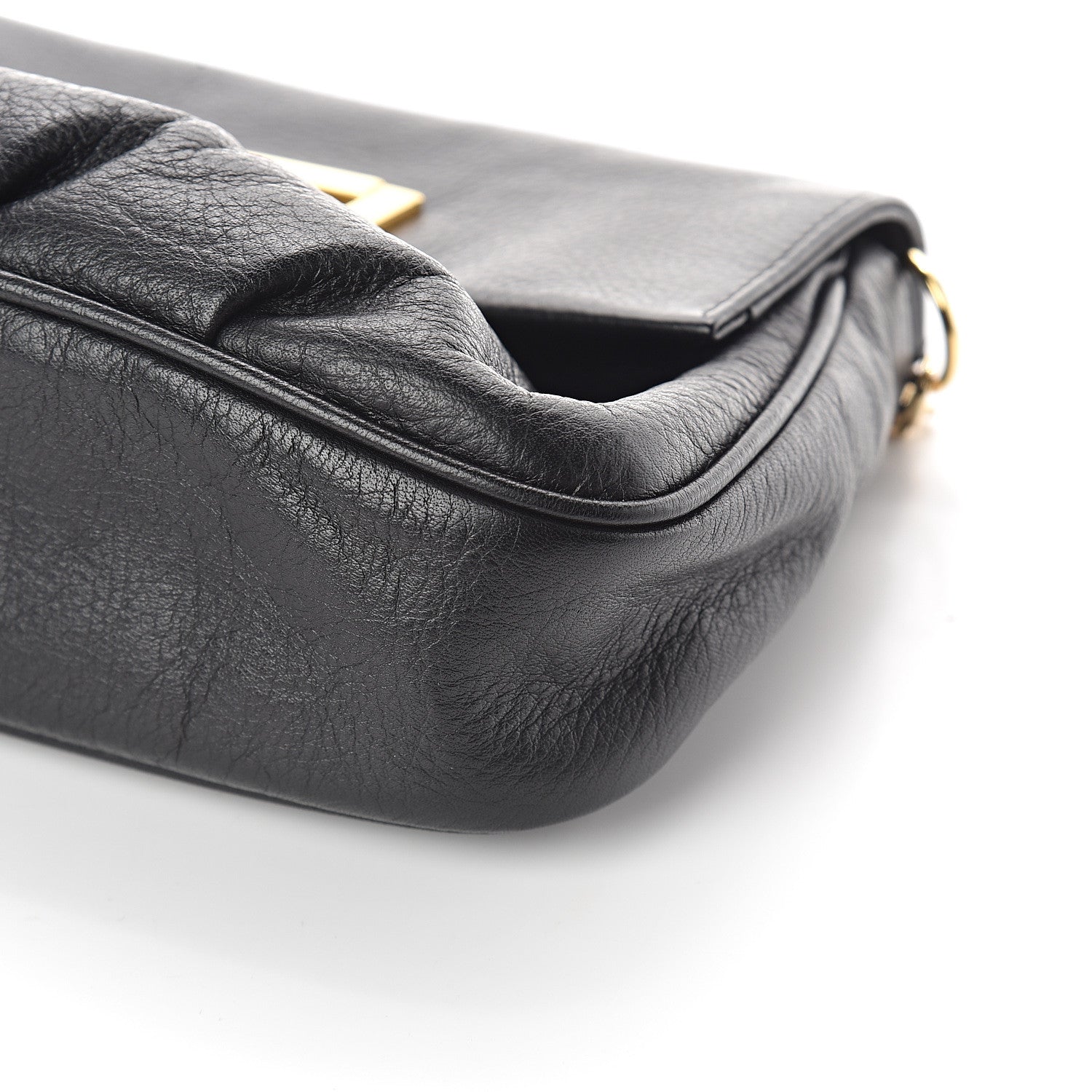 Fendi Vitello Flamingo Fendista Pouchette Crossbody Black 8 of 8