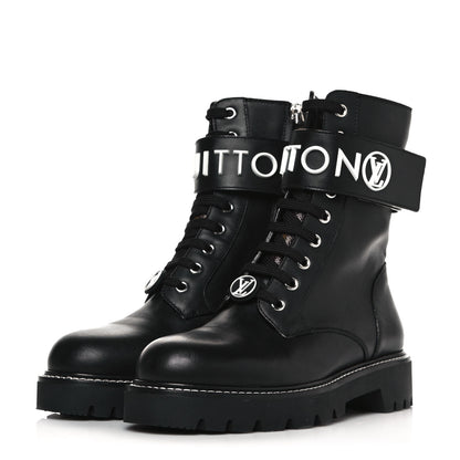 Louis Vuitton Calfskin Territory Flat Ranger Boots 36 Black 3 of 7